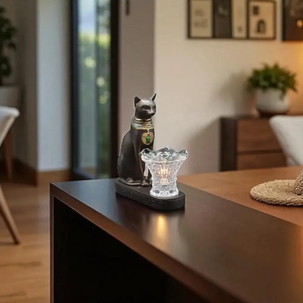 Cat egyptian wax and oil warmer electric decorative