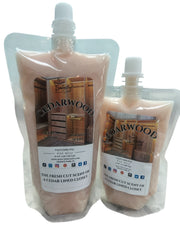 Selected Scent Cedarwood long lasting natural wax melts in refill pouches with fresh cut cedar scent