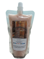 Selected Scent cedarwood scented long lasting natural wax melts in refill pouch with spout