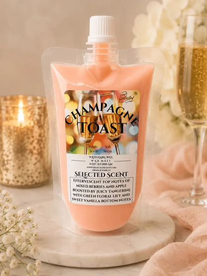 Champagne toast squeezable wax melts for home