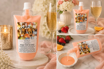 Champagne toast squeezable wax melts for home