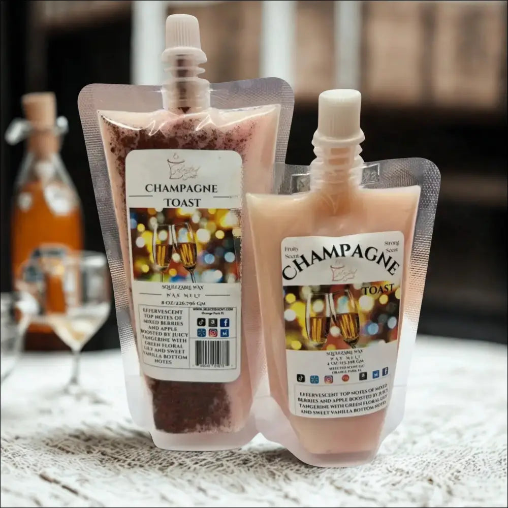 Champagne toast squeezable wax melts for home