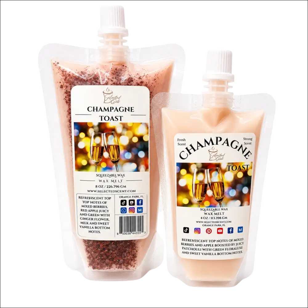 Champagne toast squeezable wax melts for home