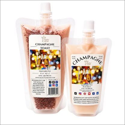 Champagne toast squeezable wax melts for home