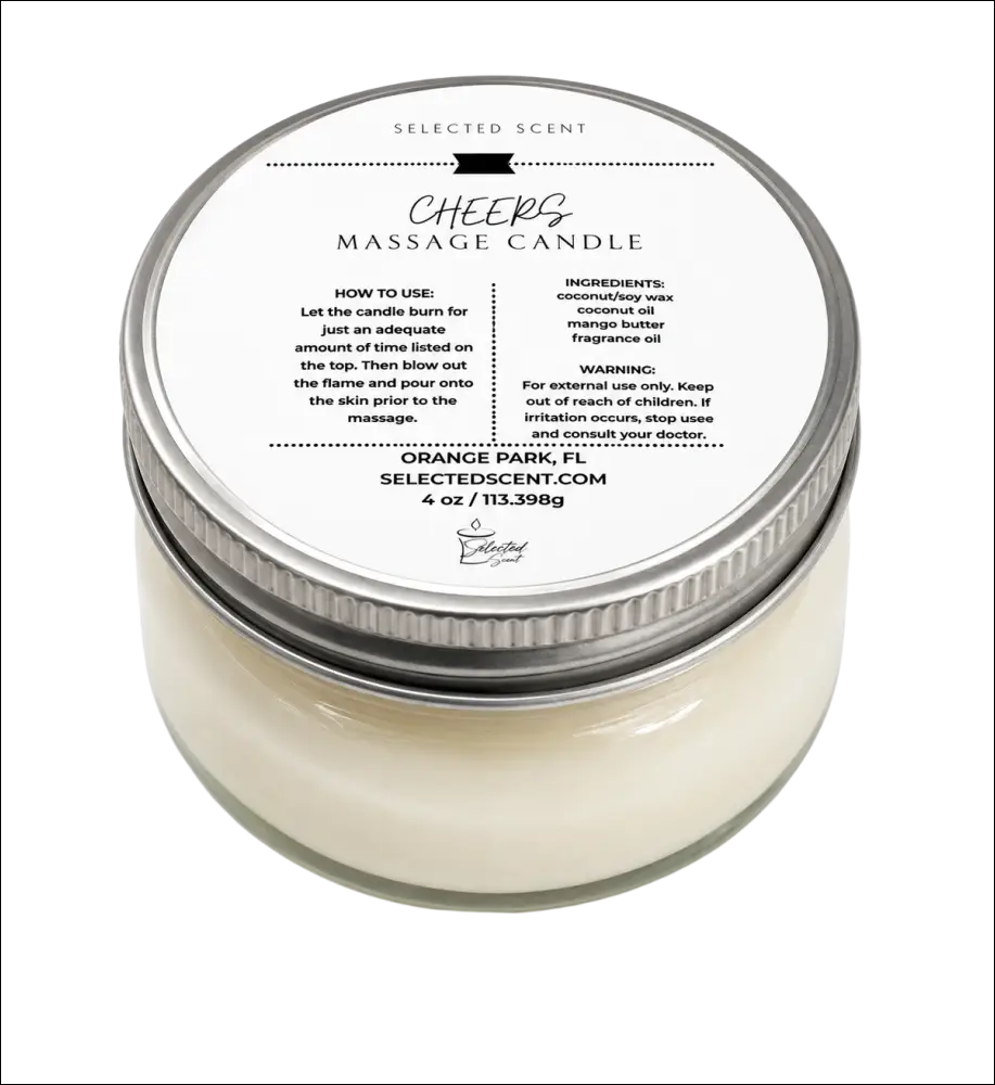 Cheers massage candle 4 oz. With mango butter
