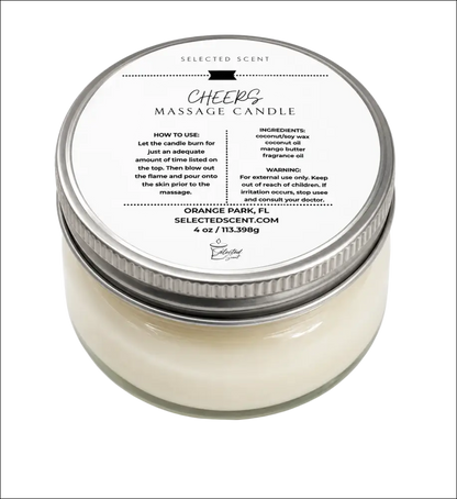 Cheers massage candle 4 oz. With mango butter