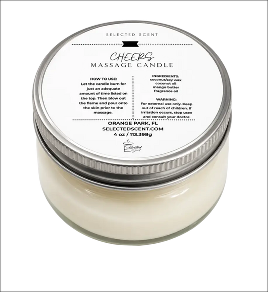 Cheers massage candle 4 oz. With mango butter
