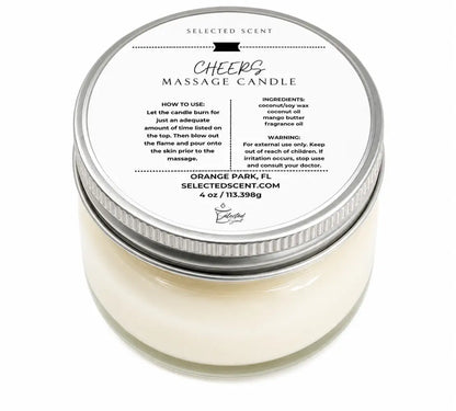 Cheers massage candle 4 oz. With mango butter