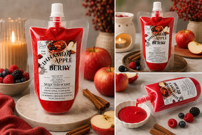 Cinnamon apple berry squeezable wax melt long lasting melts