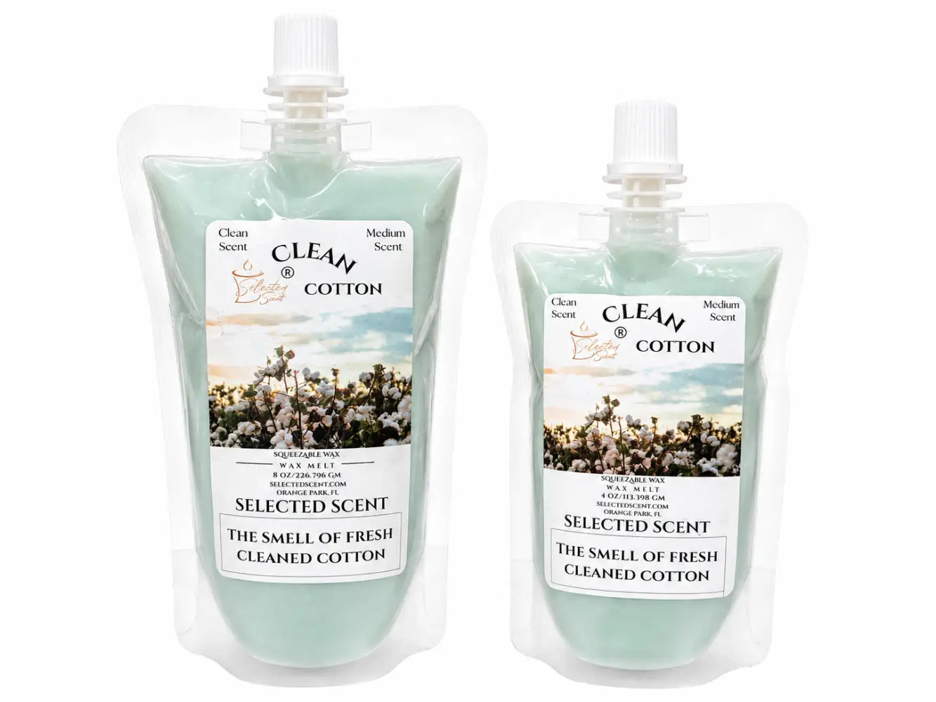 Clean cotton squeezable wax melt fresh laundry scented