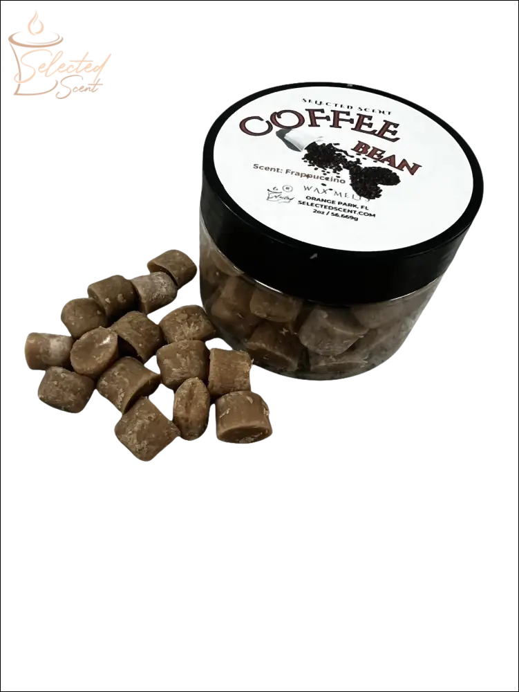 Selected Scent coffee bean wax melts jar with loose brown melts Morning Scented For Home fragrance