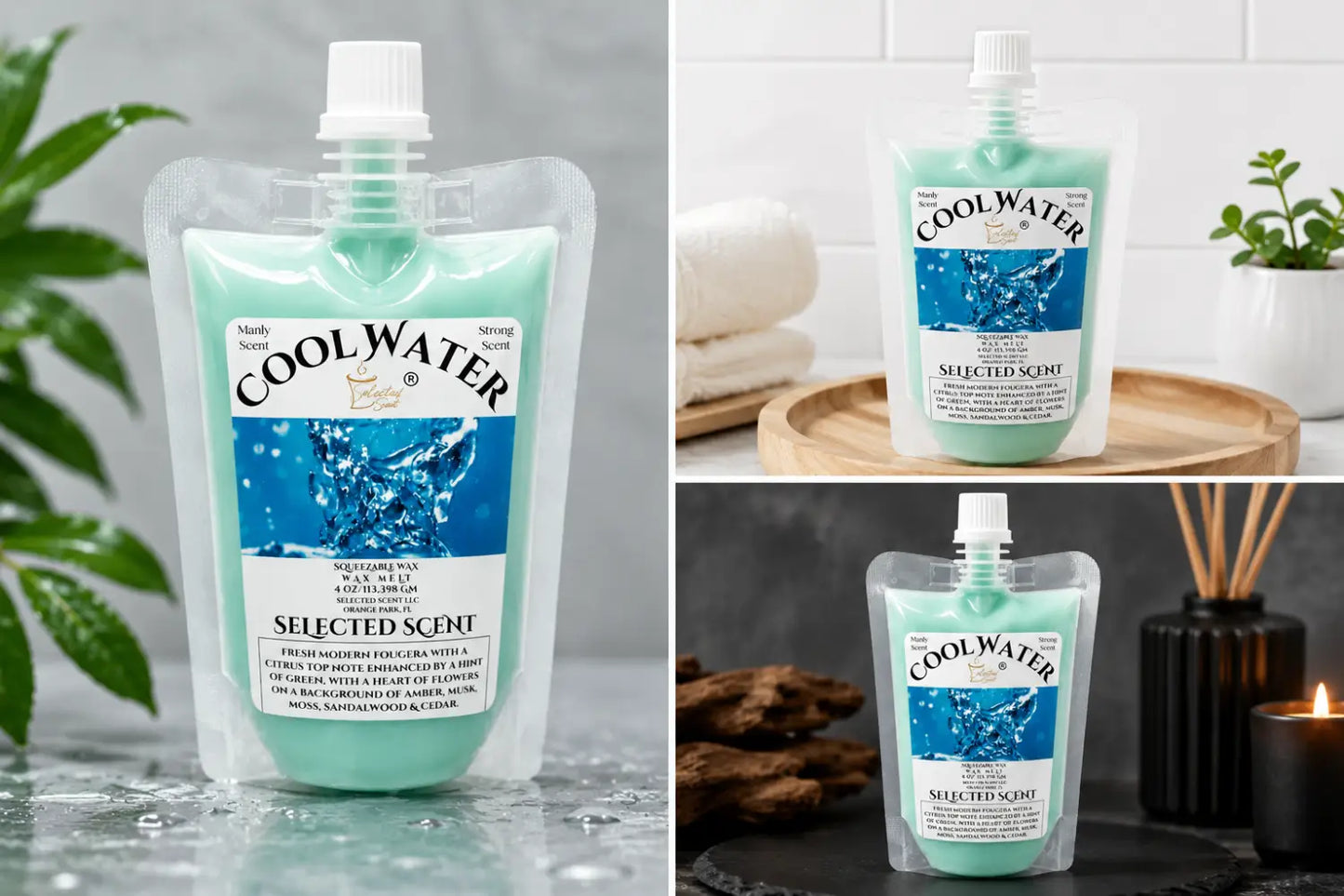 Cool water squeezable wax melts for home