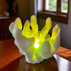Selected Scent ocean themed for home coral-shaped candle holder with glowing yellow light