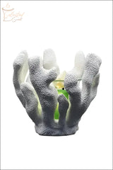 Selected Scent coral-shaped candle holder with green candle ocean themed for home decor