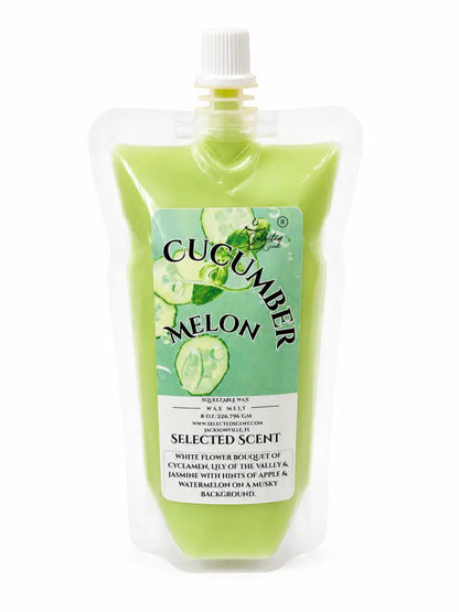 Cucumber melon squeezable wax melts – fresh fruity & long-lasting home fragrance by selected scent