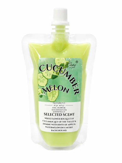 Cucumber melon squeezable wax melts – fresh fruity & long-lasting home fragrance by selected scent