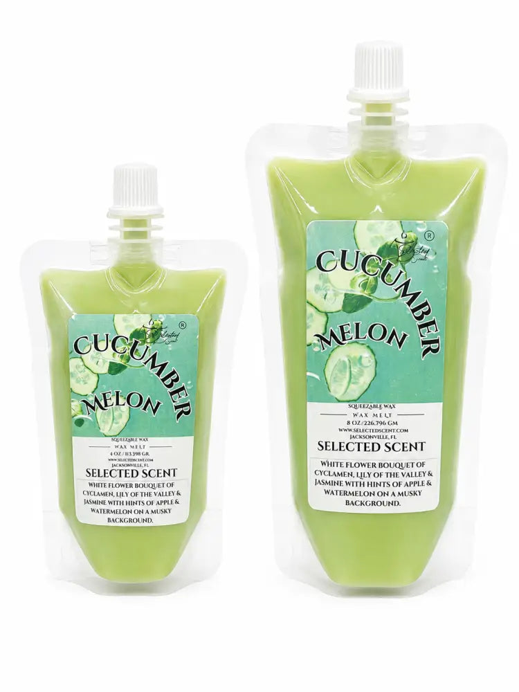 Cucumber melon squeezable wax melts – fresh fruity & long-lasting home fragrance by selected scent
