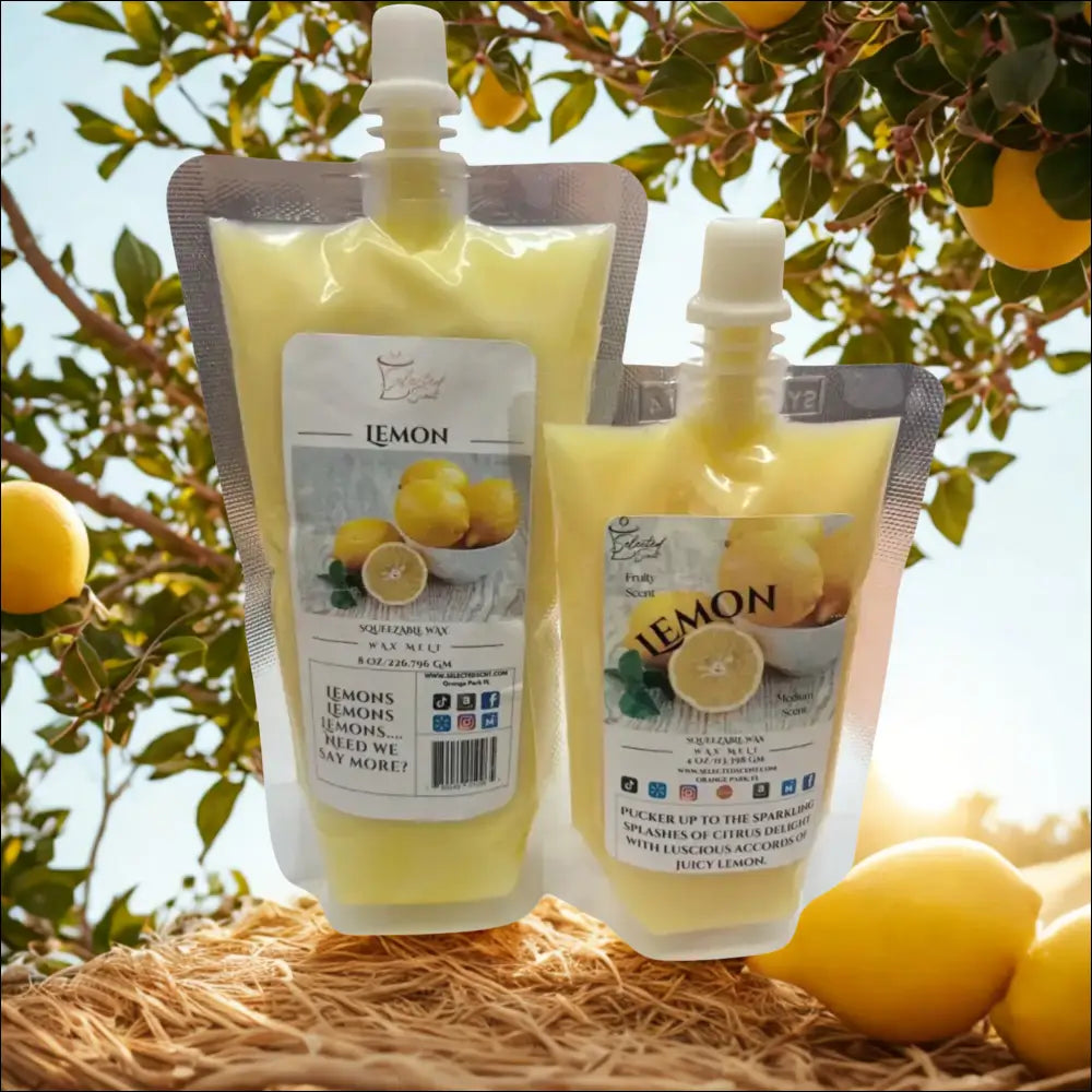 Lemon squeezable wax melt long lasting fragrance