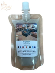 Selected Scent Dad's Den long lasting wax melts for home with a manly and earthy tobacco blend