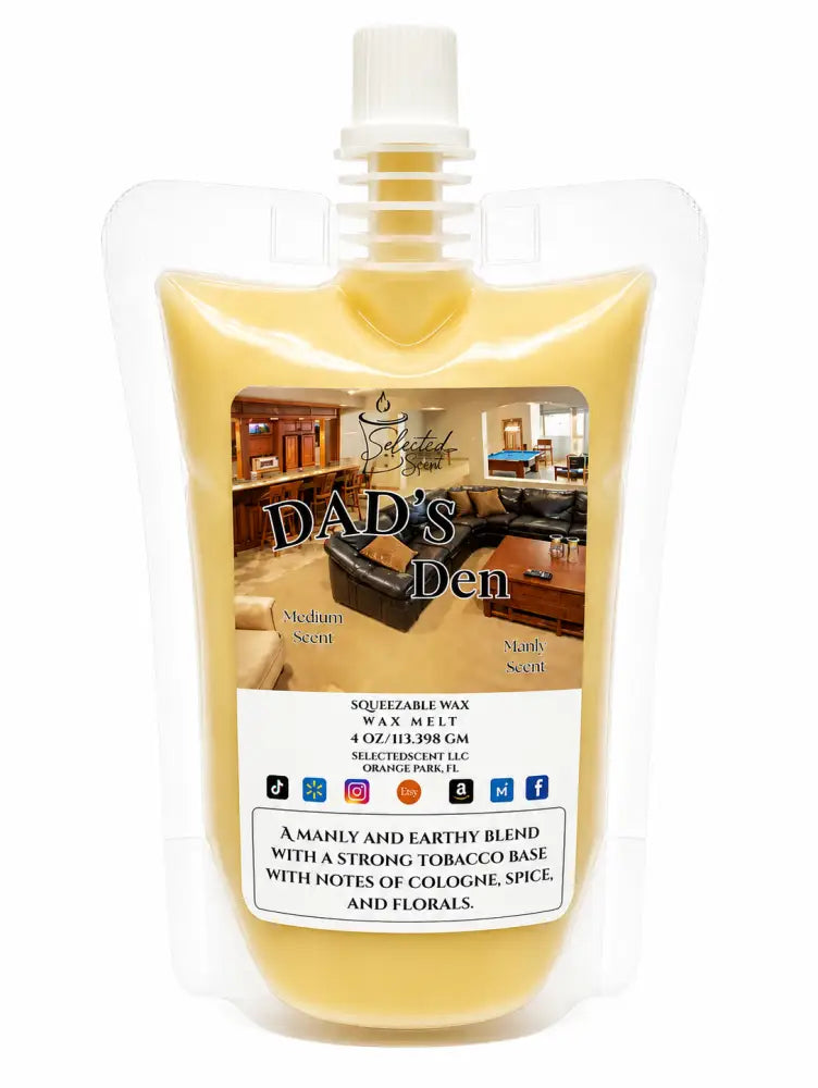 Dads den squeezable wax melt long lasting melts for home limited edition - 4 ounces