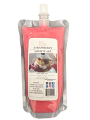 Strawberry shortcake dessert scented wax melt for home by Selected Scent in pink refill pouch