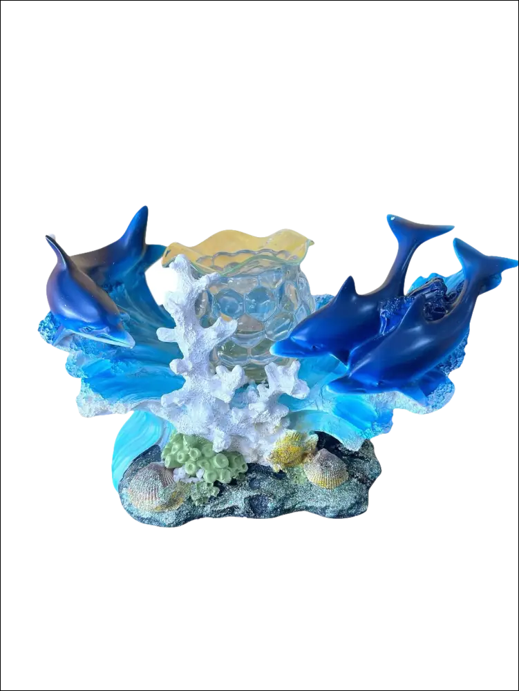Dolphins in coral wax and oil warmer electric decorative