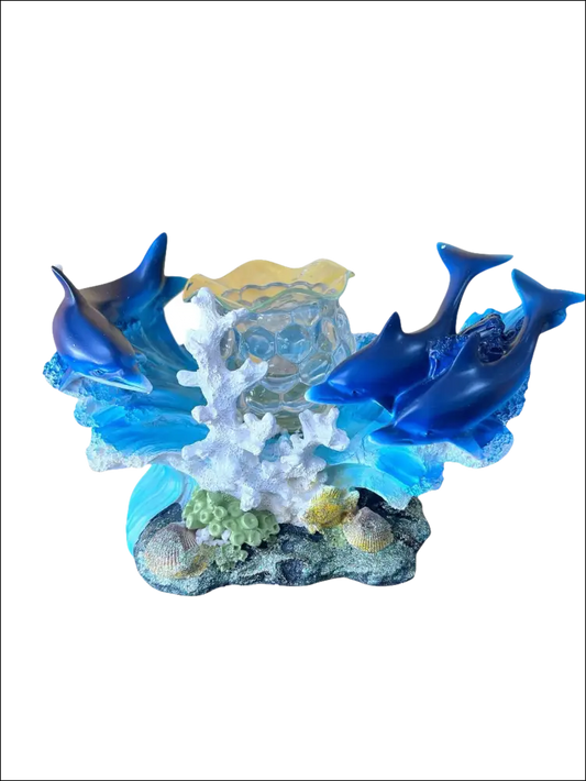 Dolphins in coral wax and oil warmer electric decorative