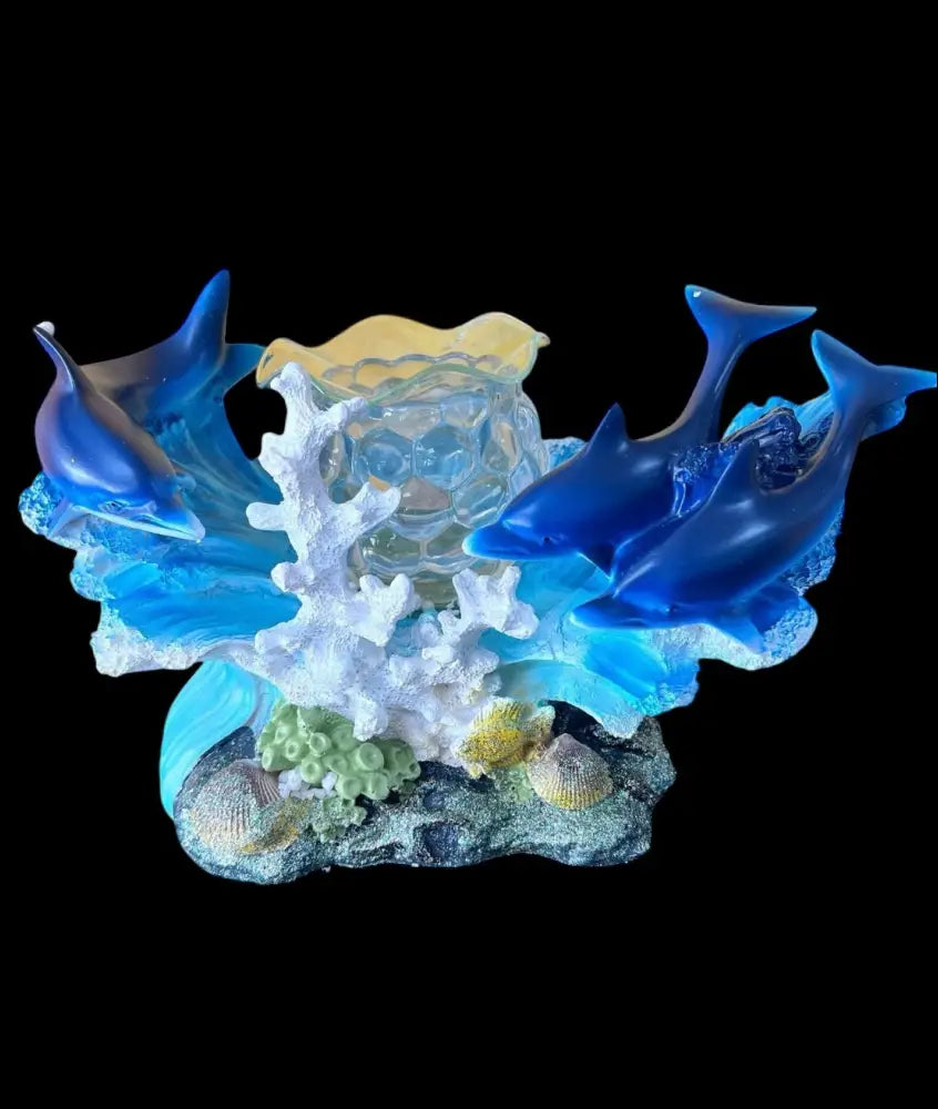 Dolphins in coral wax and oil warmer electric decorative
