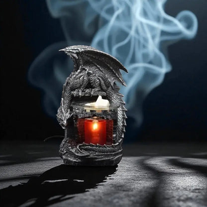 Dragon on tower wax and oil warmer electric decorative