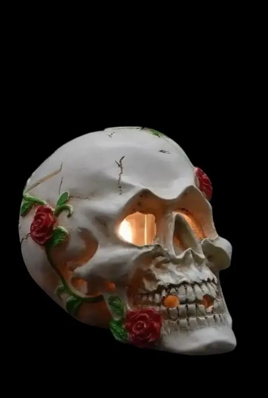 Skull rose wax and oil warmer electric decorative