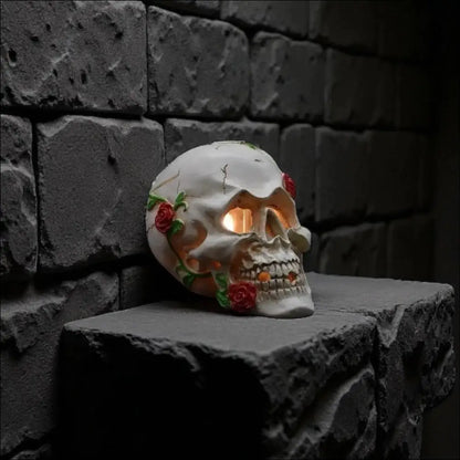 Skull rose wax and oil warmer electric decorative