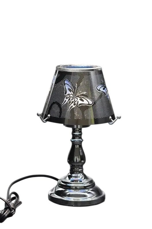 Selected Scent Electric Decorative Warmer with butterfly-patterned shade and chrome base