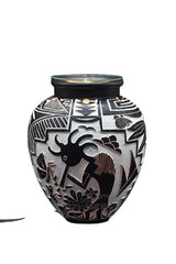 Selected Scent Electric Decorative Warmer with Black and White Tribal Design Vase Shape