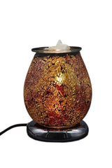Selected Scent Electric Decorative Warmer with mosaic amber glass and black base