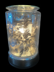 Selected Scent Electric Decorative Warmer with frosted glass floral design and soft glowing light