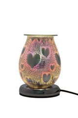 Selected Scent Electric Decorative Warmer with heart designs and colorful glowing glass surface