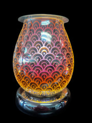 Selected Scent electric decorative warmer with colorful scallop pattern glass and illuminated base