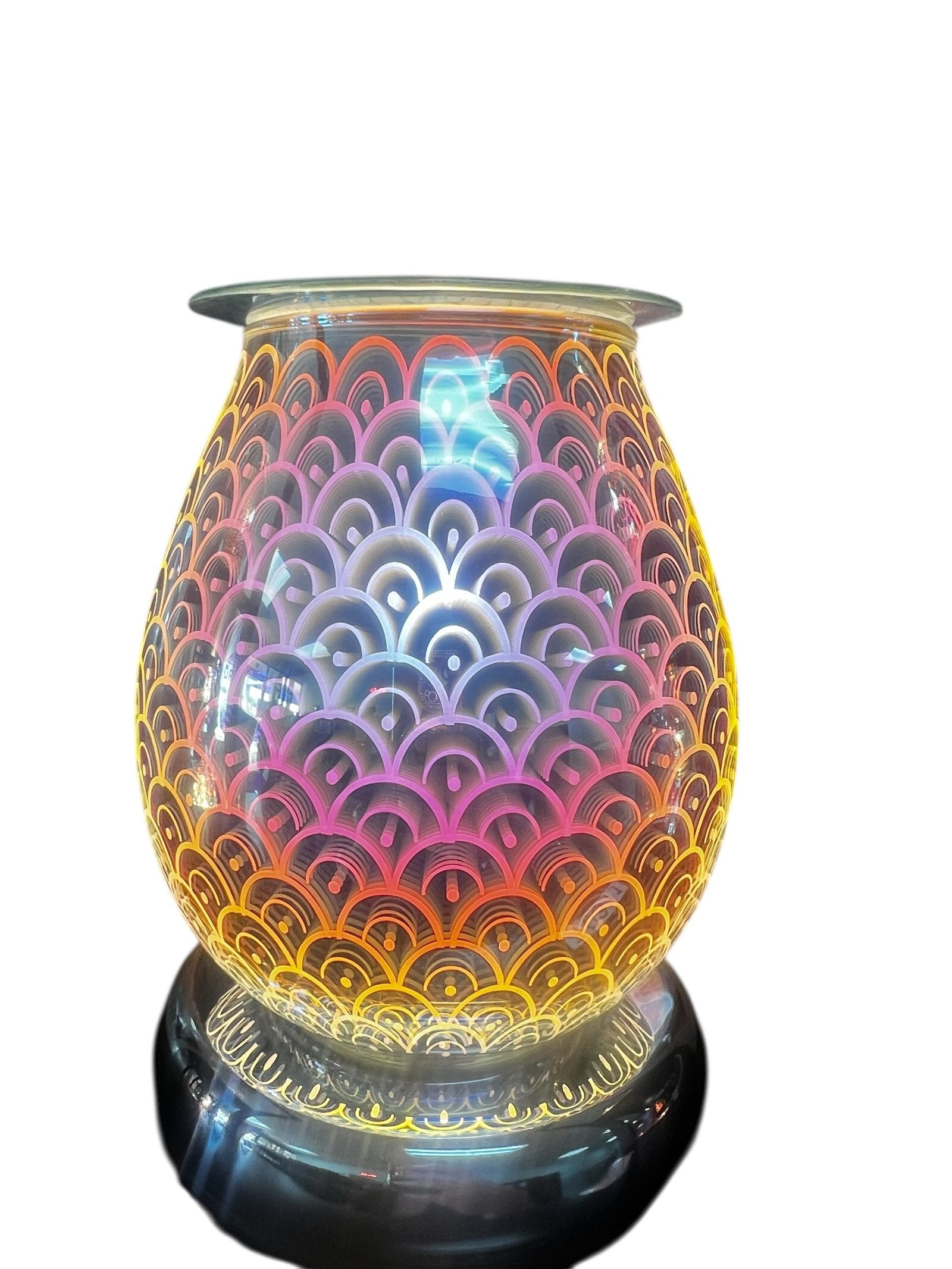 Selected Scent Electric Decorative Warmer with colorful illuminated glass design and black base