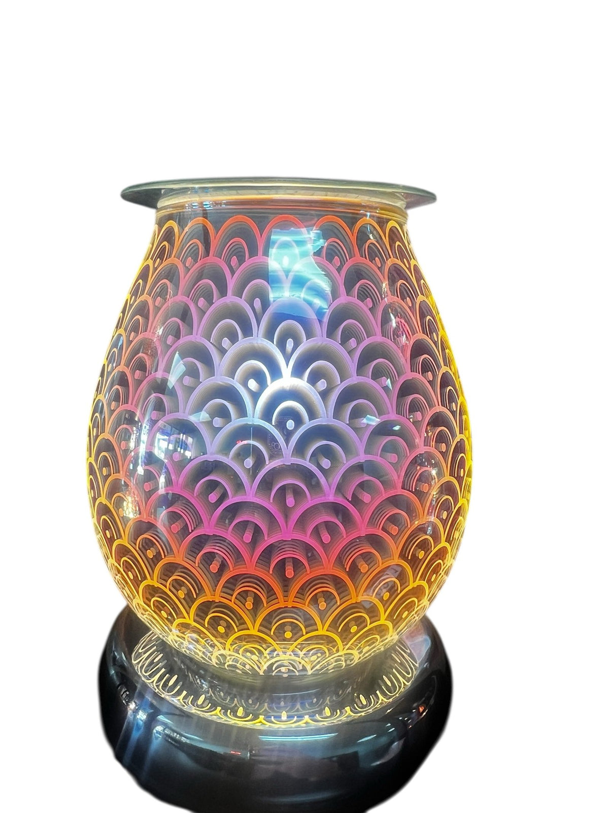 Selected Scent Electric Decorative Warmer with colorful illuminated glass design and black base
