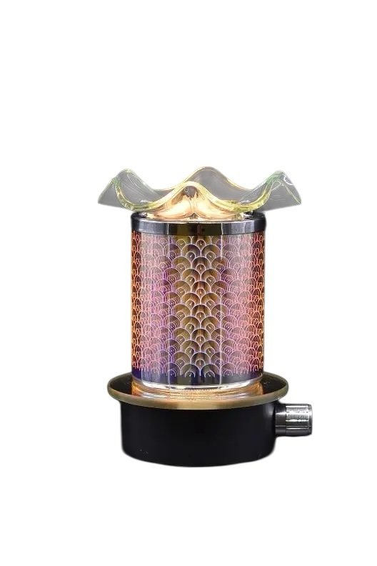 Selected Scent Electric Decorative Warmer with metallic patterned glass and black base