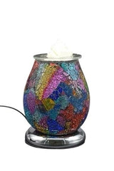 Selected Scent Electric Decorative Warmer with colorful mosaic glass design and silver base