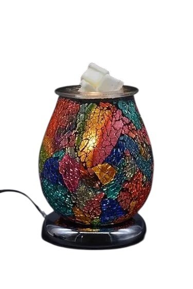 Selected Scent electric decorative warmer with colorful mosaic glass design and black base