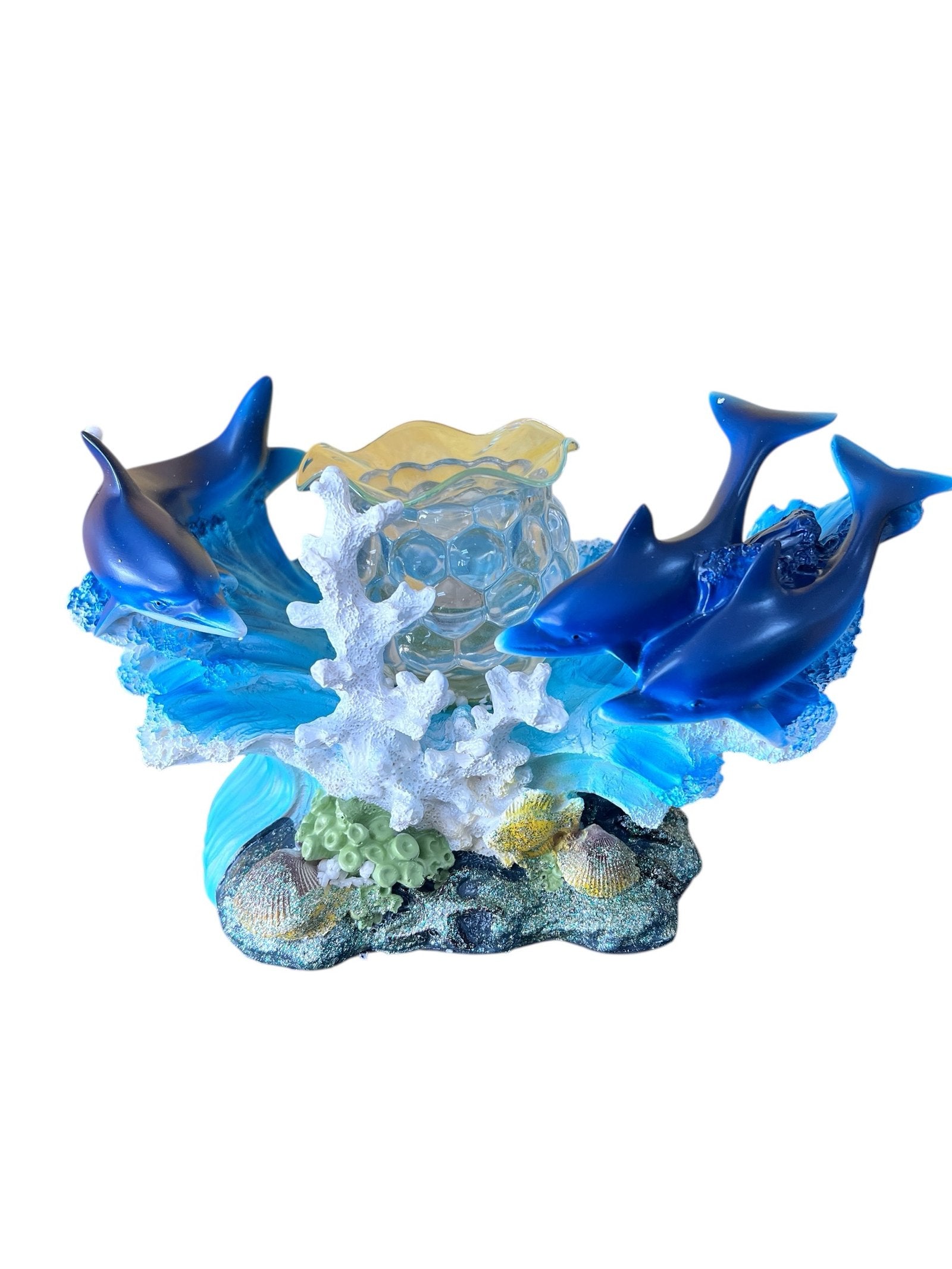 Selected Scent Electric Decorative Warmer with dolphins and ocean coral design in blue and white colors