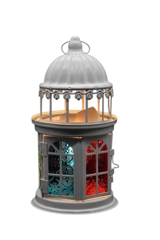 Selected Scent Electric Decorative Warmer with colorful stained glass and vintage lantern design