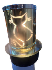 Selected Scent Electric For Wax Melts And Oils warmer with cat design and reflective metallic finish