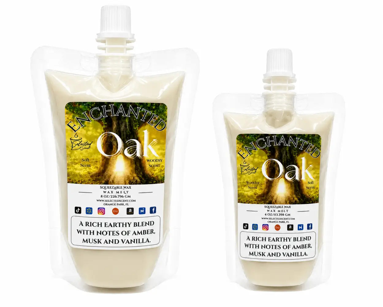 Enchanted oak squeezable wax melt by selected scent limited edition