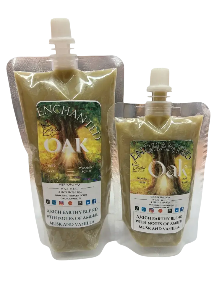Enchanted oak squeezable wax melt by selected scent limited edition