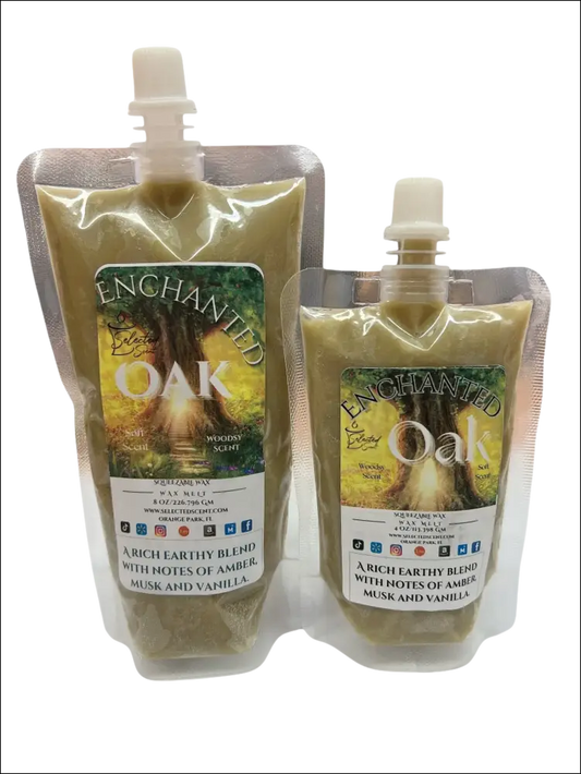 Enchanted oak squeezable wax melt by selected scent limited edition