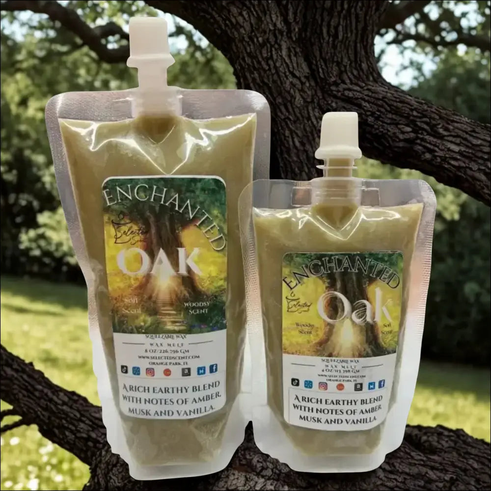 Enchanted oak squeezable wax melt by selected scent limited edition