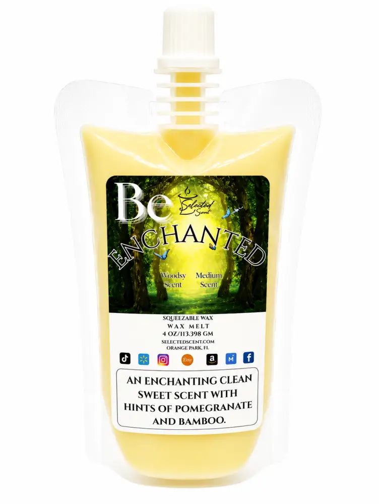 Be enchanted squeezable wax melt pomegranate and bamboo limited edition - 4 ounces